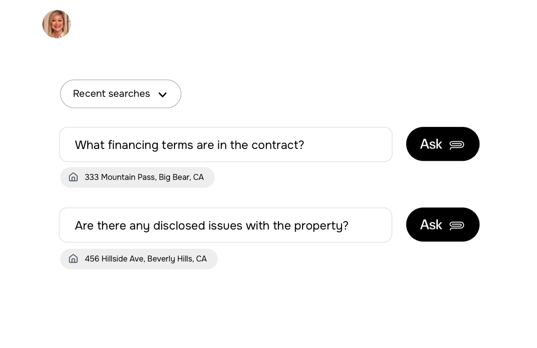 AI answer generation interface